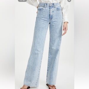 Slvrlake $339 Wide Leg Straight High Rise Cotton Jean Grace High And Dry Size 25